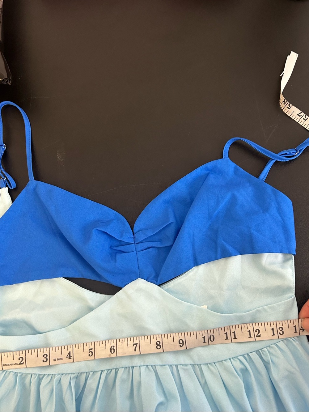 COMMENSE Sz M Backless Cutout Cami Maxi Dress OMBRÉ BLUE LIGHTWEIGHT - Picture 10 of 13